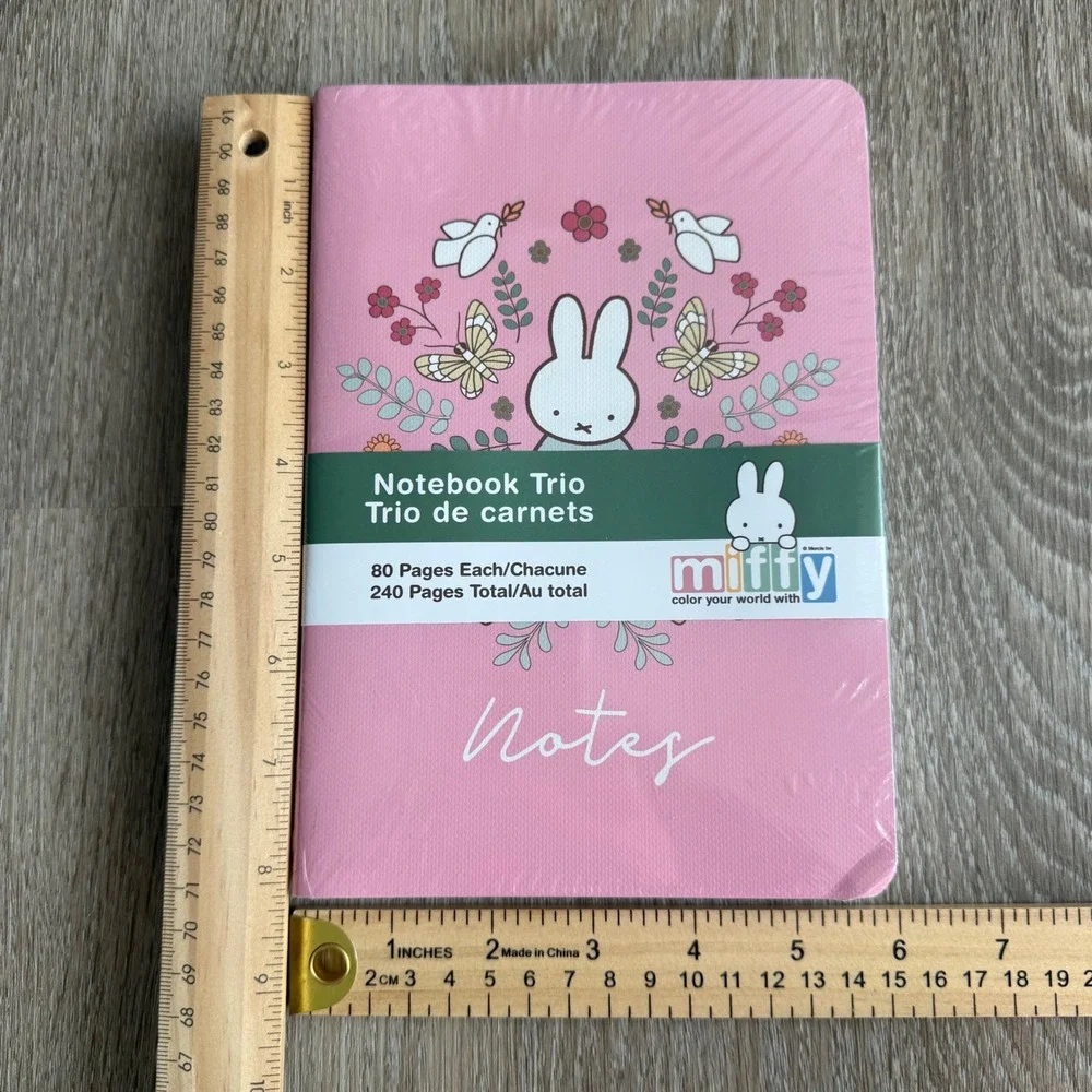 Miffy Notebook Trio 3-Pack Lined Journals Pink Yellow Blue Orange Circle Studio